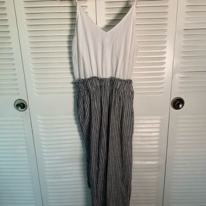 White and Stripe Jumpsuit
